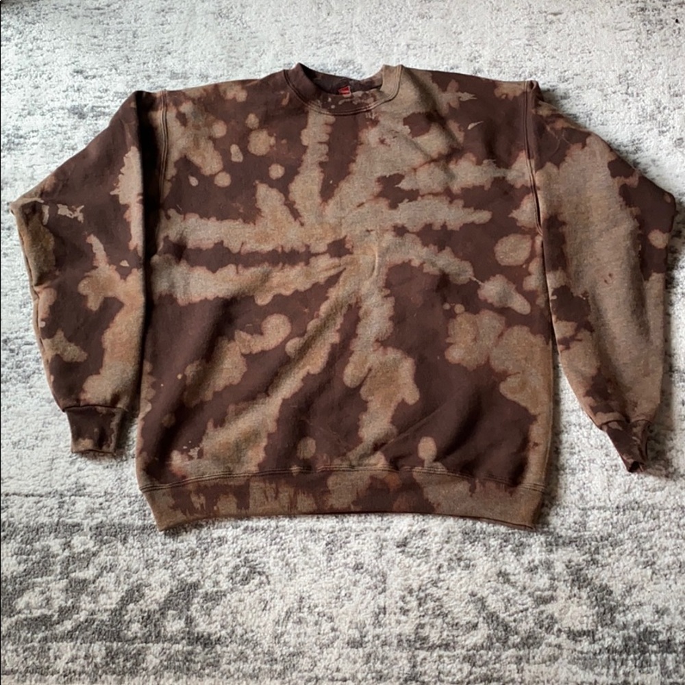 Bleach Dye Sweatshirt- Chocolate Brown 🤎